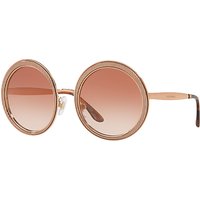 Dolce & Gabbana DG2179 Textured Round Sunglasses, Rose Gold/Pink Gradient