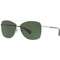 Ralph By Ralph Lauren RA4121 Aviator Sunglasses, Silver/Green