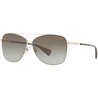 Ralph By Ralph Lauren RA4121 Aviator Sunglasses, Silver/Brown Gradient