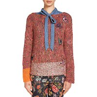 Oui Textured Butterfly Jumper, Violet Rose Red