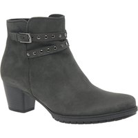 Gabor Treat Extra Wide Fit Block Heeled Ankle Boots, Dark Grey