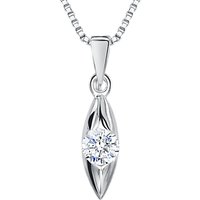 Jools By Jenny Brown Cubic Zirconia Bullet Necklace, Silver