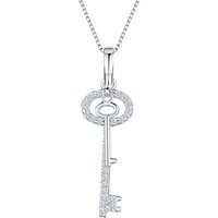 Jools By Jenny Brown Cubic Zirconia Double Key Necklace, Silver