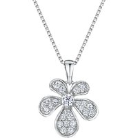 Jools By Jenny Brown Cubic Zirconia Abstract Bloom Necklace, Silver
