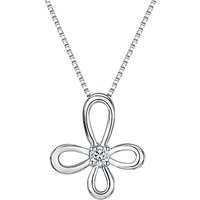 Jools By Jenny Brown Cubic Zirconia Looped Floral Necklace, Silver