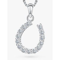 Jools By Jenny Brown Cubic Zirconia Asymmetric Horseshoe Necklace, Silver