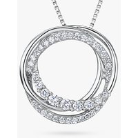 Jools By Jenny Brown Cubic Zirconia Hooped Circles Necklace, Silver