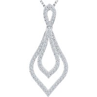Jools By Jenny Brown Cubic Zirconia Compressed Diamond Shape Necklace, Silver