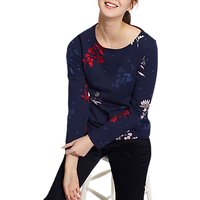 Joules Harbour Long Sleeve Printed Jersey Top, French Navy Fay Floral