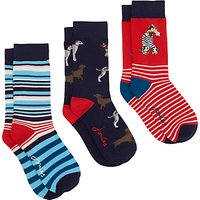 Joules Brilliant Bamboo Dog Ankle Socks, Pack Of 3, Multi