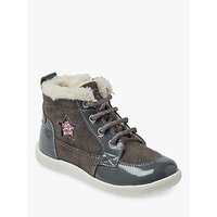 John Lewis Children's Jessica Lace Up Suede Boots, Grey