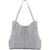Lulu Guinness Jackie Grainy Leather Medium Shoulder Bag, Grey