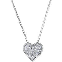 Jools By Jenny Brown Cubic Zirconia Valentine Necklace, Silver