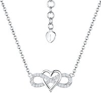 Jools By Jenny Brown Cubic Zirconia Suspended Heart Necklace, Silver