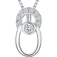 Jools By Jenny Brown Cubic Zirconia Beetle Necklace, Silver