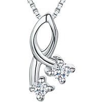 Jools By Jenny Brown Cubic Zirconia Double Twist Necklace, Silver