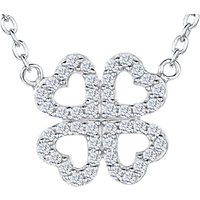 Jools By Jenny Brown Cubic Zirconia Mirrored Hearts Necklace, Silver