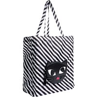 Lulu Guinness Kooky Cat Foldaway Shopper, Black
