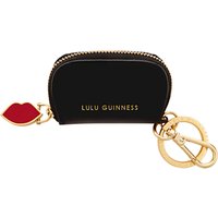 Lulu Guinness Irina Smooth Leather Keyring, Black