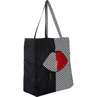 Lulu Guinness 50:50 Striped Lip Foldaway Shopper Bag, Multi