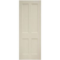 4 Panel Pre-Painted Oak Veneer White Unglazed Internal Standard Door (H)1981mm (W)686mm