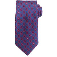 John Lewis Diamond Motif Silk Tie, Blue/Pink