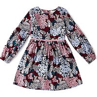 Yumi Girl Clustered Woodland Print Dress, Red/Multi