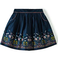 Yumi Girl Linear Wildlife Floral Skirt, Navy