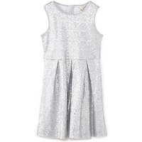 Yumi Girl Two Tone Sequin Dress, Silver