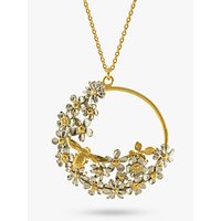 Alex Monroe Flower And Bee Spring Pendant Necklace, Gold