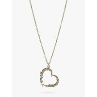 Alex Monroe Sterling Silver Open Heart Leaves Pendant Necklace, Silver