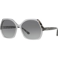 Giorgio Armani AR8099 Pentagonal Sunglasses, Grey Havana/Grey Gradient