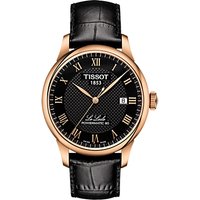Tissot T0064073605300 Men's Le Locle Date Leather Strap Watch, Black