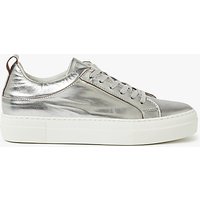 Pieces Paulina Leather Trainers, Silver