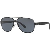 Polo Ralph Lauren PH3110 Polarised Aviator Sunglasses, Black/Grey