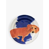 Anthropologie Sally Muir Dog-a-Day Dessert Plate, Dia.21.5cm, Dachshund
