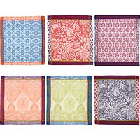 Anthropologie Jacquard Cotton Nifty Napkins, Set Of 6, Assorted