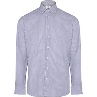 Hackett London Bengal Stripe Tailored Fit Shirt, Navy/White