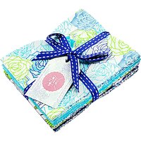 Craft Cotton Co. Rose Floral Sketch Fat Quarter Fabrics, Pack Of 6, Blue