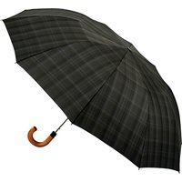 Fulton Dalston Check Umbrella, Charcoal