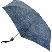 Fulton Tiny Tweed Folding Umbrella, Blue