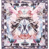 Ted Baker Mirror Minerals Square Silk Scarf, Mid Grey