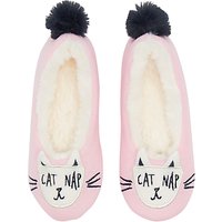 Joules Children's Character Dreama Cat Slippers, Pink