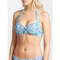 Seafolly Blue Bazaar Soft Cup Halter Bikini Top, Bluemist