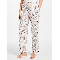 John Lewis Chrissie Floral Pyjama Bottoms, Ivory/Pink