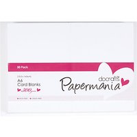 Docrafts Papermania A6 Card And Envelope Paper Blanks, Pack Of 50, White