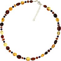 Goldmajor Sterling Silver Amber And Amethyst Bead Necklace, Multi