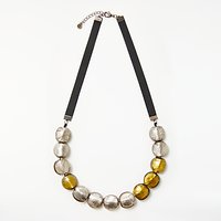 One Button Round Bead Short Necklace, Multi