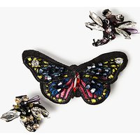 One Button Butterfly Bee And Dragonfly Brooch, Set Of 3, Multi