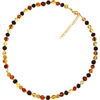 Goldmajor Gold Plated Amber Bead Necklace, Multi